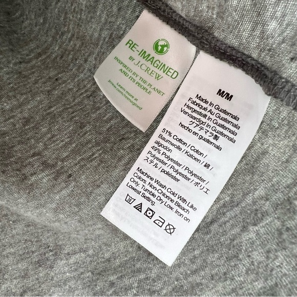 Bundle of 2 J. CREW Size Medium Tops Green Long Sleeve T-Shirt Gray 3/4 Sleeve - Picture 4 of 9